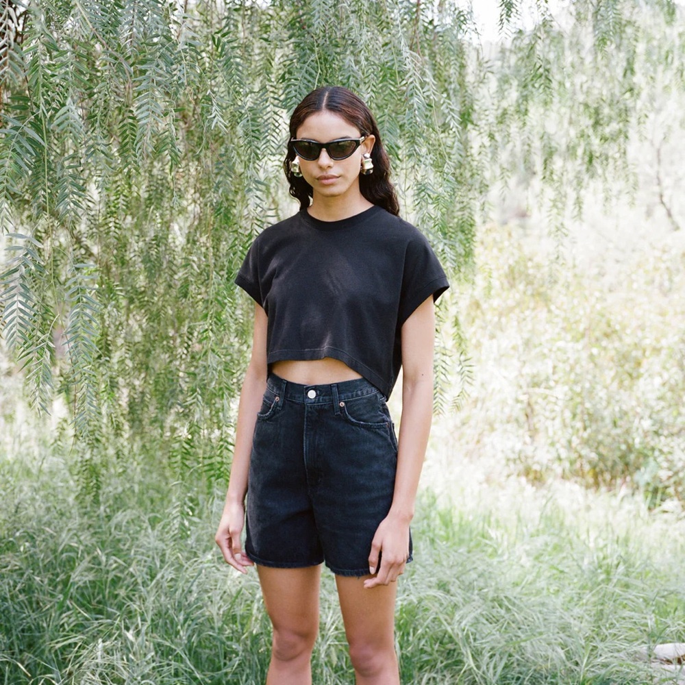 AGOLDE Stella High Rise Baggy Short in Bat